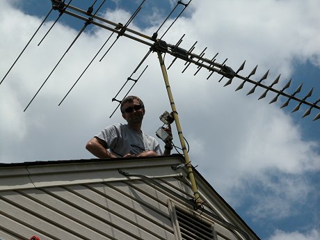 Servicing a TV antenna in Manassas, VA